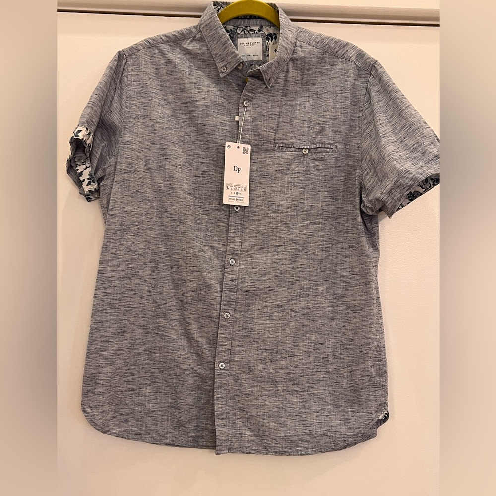 Denim & Flower Gray Casual Button Down Shirt
